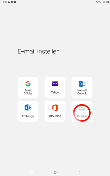 Mail instellen Android tablet skv stap 2 Mail instellen Android tablet skv stap 2