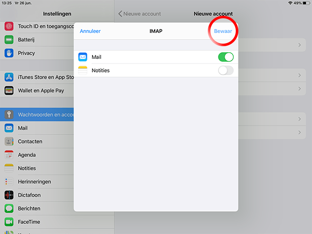 Mail instellen Ipad SKV - Stap 7 Mail instellen Ipad SKV - Stap 7